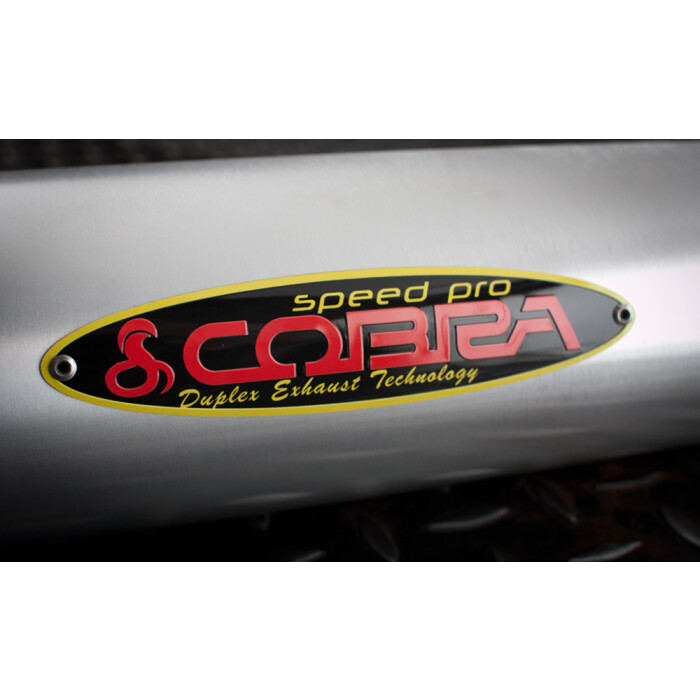 SPEEDPRO COBRA 3 D  Black-red-yellow Nameplate mit Hitzedichtung und Nieten