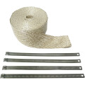 Exhaust Pipe Wrap Kit Natural 25 mm x 15 m (1" x 50) w/ silver tie wraps